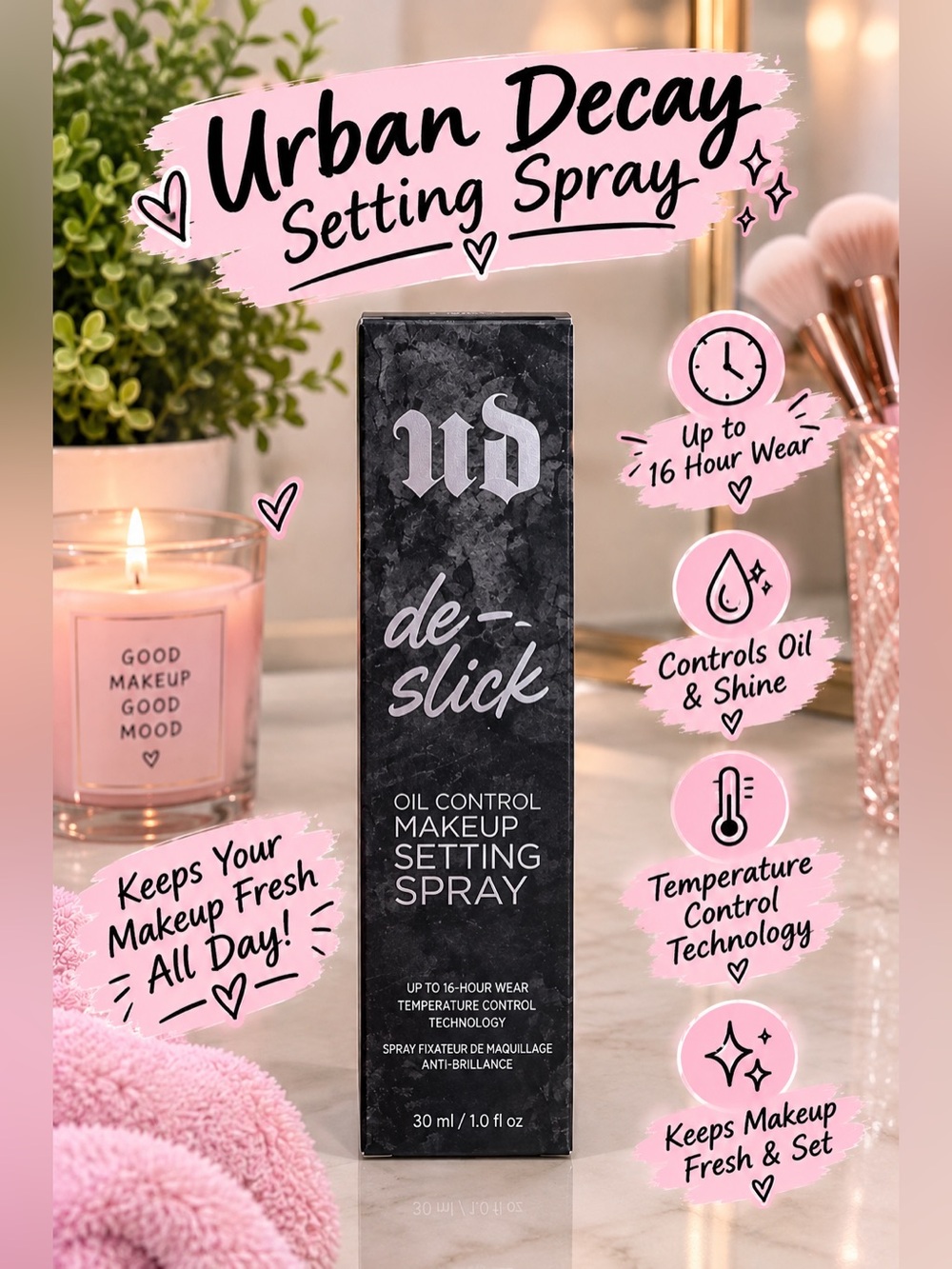 $18 retail Urban Decay De-Slick Oil Control Makeup Setting Spray
